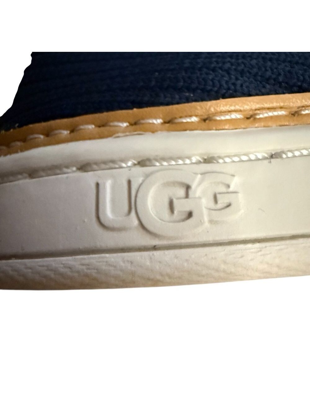 UGG Women's Sammy Slip On Sneaker Navy Blue Ribbed Knit Size 7 - Picture 6 of 10